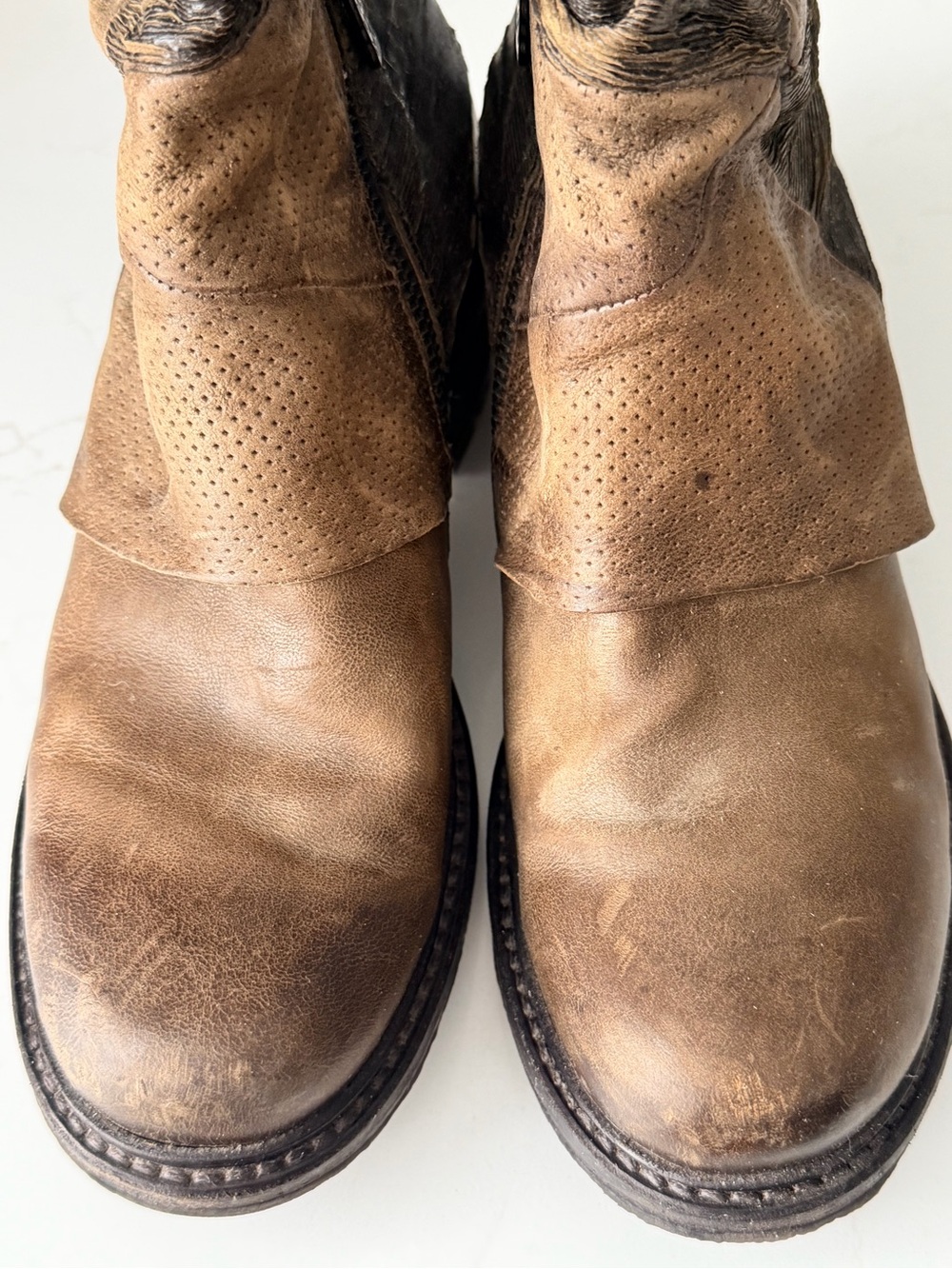 A.S.98 Italian Leather Patchwork Biker Boots EU 38 - Picture 11 of 16